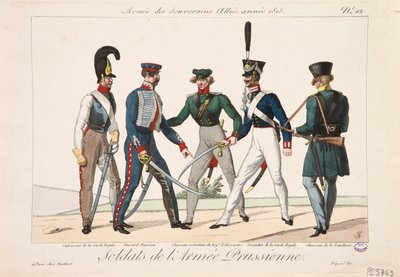 Soldaten der preußischen Armee, Armee der alliierten Souveräne, 1815 von Adrien Pierre Francois Godefroy